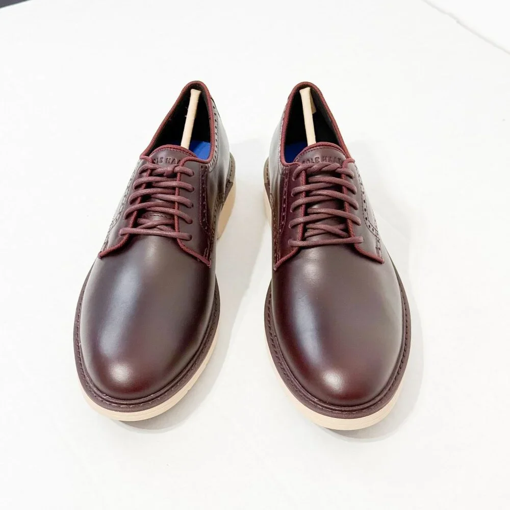 Cole Haan NWB Sz 10.5 Bloostone Men's Go-To Leather Plain-Toe Oxford Perforated